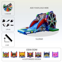 Château gonflable avec toboggan, grand équipement d'amusement extérieur, château gonflable pour enfants avec toboggan, toboggans aquatiques gonflables