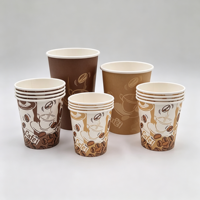 Gobelet en papier à paroi simple pour boissons chaudes, vente en gros d'usine, gobelet à café jetable avec couvercles, impression personnalisée