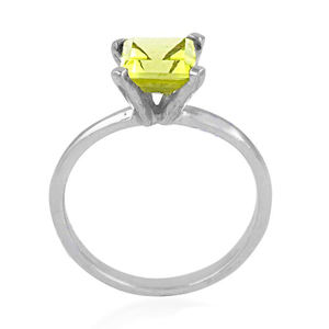 Valor para el dinero Anillos de piedras preciosas en forma cuadrada Joyería Anillos de circonita cúbica amarilla hechos a mano Anillo de plata esterlina 925 - Product Image 2