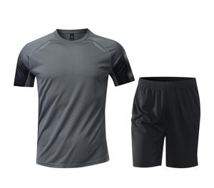 Quick Drying Summer Men Sports <strong>Skin</strong> Friendly Running Set <strong>Short</strong> Sleeve t Shirts <strong>Shorts</strong> 2 Pieces Round Neck Workout GymTracksuit - Product Image 3