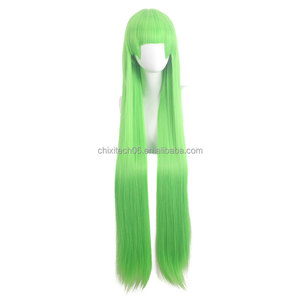Peluca de Cosplay de Lord Shengda, Inuma, el personaje obsesionado con <span class=keywords><strong>Clara</strong></span>, con flequillo y cabello liso fluorescente verde de 100 cm - Product Image 4