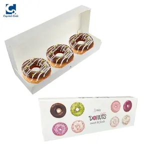 Paper Custom Donut Gift Food With Windows Luxury Rectangular Boxes Packing Storage Packaging Folding Bread Kraft Pastry Box