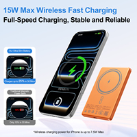 Batería Externa Magnética Inalámbrica de 5000mAh, Mini, Ligera, con Logotipo Personalizable, Carga Rápida Tipo C de 15W, Ideal para Viajes