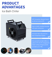 Nouvelle conception, mini refroidisseur d'eau portable 1HP avec Wi-Fi pour bain de glace, machine de récupération par immersion froide avec ozone et filtre
