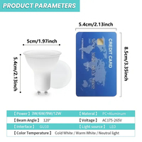 Ampoule LED GU10 MR16 dimmable 3CCT 2700K 3000K 4000K RA90 5W pour éclairage en gros