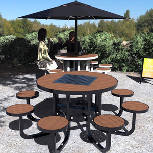 Outdoor Commercial Parks Picnic <b>Tables</b> Electroplated Outdoor Furniture Campsites Leisure Outdoor <b>Tables</b> <b>and</b> <b>Chairs</b> Customizable - Product Image 2