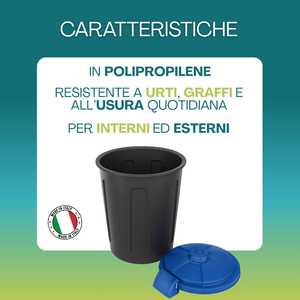 Waste <b>Bin</b> 25 Liter Clip Lock <b>Lid</b> Integrated Handles Green - Product Image 3
