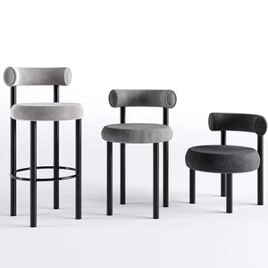 Tabourets <span class=keywords><strong>de</strong></span> <span class=keywords><strong>bar</strong></span> modernes et luxueux en métal, populaires, en tissu <span class=keywords><strong>blanc</strong></span> crème, derniers modèles, tabourets hauts souples <span class=keywords><strong>de</strong></span> designer, chaise <span class=keywords><strong>de</strong></span> <span class=keywords><strong>bar</strong></span> d'hôtel - Product Image 2
