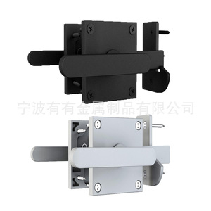 Loquet de porte noir double face en acier robuste pour portail de clôture, utilisation extérieure - Product Image 2
