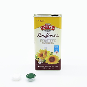 Boîte en fer blanc rectangulaire de qualité alimentaire 1,25 L avec impression offset pour l'emballage d'huile comestible - Product Image 1