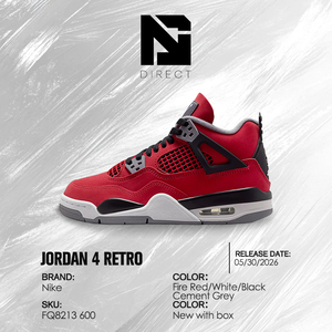 Air <span class=keywords><strong>Jordan</strong></span> <span class=keywords><strong>4</strong></span> Retro GS 'Toro Bravo' 2026 Rojo Negro, Zapatos de Baloncesto con Cordones, Forro de Malla y Cuero Transpirable, Zapatillas Deportivas para Niños - Product Image 6