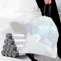 Sacs poubelles jetables HONGLI avec cordon de serrage, 20 gallons, 15 lb, résistance régulière, HDPE LDPE, biodégradables, entièrement biodégradables, thermoscellables