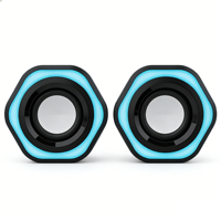 Altavoces Portátiles para Juegos con LED RGB de 2.0 Canales - Audio Compacto para Juegos de PC de Escritorio con Luz LED Colorida para Jugadores al por Mayor