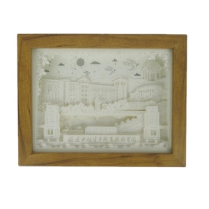 3D Art Paper Laser Cut LED Night Light Shadow Box Photo Frame