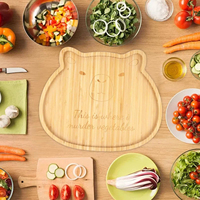Planche à découper en bambou en forme de tête d'ours mignonne avec citation amusante gravée, plateau de service en bois pour la préparation des aliments en cuisine, les fêtes et les charcuteries
