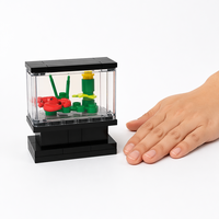 Set de Bloques de Construcción de Acuario con Forma de Langosta, Juguete Educativo STEM, Ladrillos de Construcción DIY, Kit de Modelo de Animal Marino, Regalo para Niños