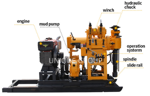 Small Portable Diesel-Powered 28HP Hydraulic Water Well <b>Drilling</b> Rig with <b>Pump</b> 100m Depth Easy Operation - Product Image 6