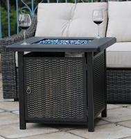Table de feu au gaz rectangulaire moderne en aluminium de 50 000 BTU avec allumage pulsé pour terrasse extérieure TB-05