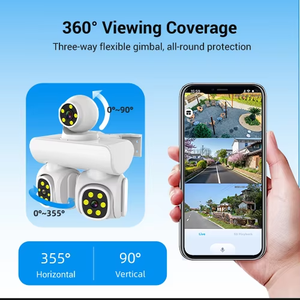 كاميرا أمان خارجية جديدة بدقة 16 ميجابكسل وثلاث شاشات وواي فاي وتصوير 4K بزاوية 360 درجة مع مستشعر CMOS ودعم بطاقة الذاكرة بسعر المصنع من هيكواي - Product Image 5
