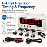 Compteur numérique à 6 chiffres avec minuterie, fréquencemètre et sortie de signal, 4 photocellules pour laboratoire de mécanique physique