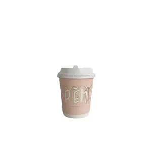 Ake Away PLA enduit Logo personnalisé 300ml/400ml/500ml papier imprimé double paroi simple marque papier tasse à café avec couvercle fournisseur