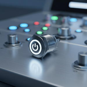 Pulsante in Ottone da 12mm IP65 Impermeabile a 4 Pin 24V 1NO con Anello Elettronico Illuminato a LED Retroilluminato per Controllo Alimentazione Logo CPAP - Product Image 4