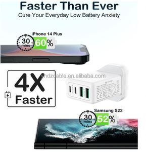 40W Dual <b>USB</b> <b>C</b> Travel Adapter 4-port <b>USB</b> QC3.0 Fast Charging Head EU UK US <b>Plug</b> Android Adapter - Product Image 4