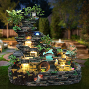 Fontaine d'eau artificielle avec rochers et lumières, pour intérieur et extérieur, décoration de jardin, sur pied, 110-230V - Product Image 1