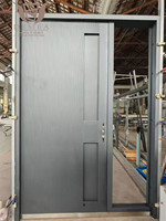 Puerta de Entrada Moderna de Acero Inoxidable Resistente, Impermeable y con Aislamiento Térmico para Uso Residencial en Exteriores, Sala de Estar, Dormitorio, Villa