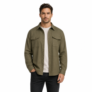 ICO Vintage The <span class=keywords><strong>Dante</strong></span> - Sobrecamisa de manga larga para hombre con logotipo personalizado, venta al por mayor, abotonada, estilo utilitario, ropa de trabajo herencia - Product Image 4
