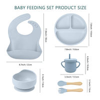 Vaisselle en silicone de dessin animé d'allaitement en gros vaisselle bavoir pour tout-petits bol à ventouse cuillères d'entraînement ensemble d'alimentation pour bébé
