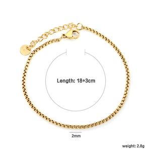 Pulseras de Cadena Apilables al por Mayor, Minimalistas, Chapadas en Oro de 18K, Joyería de Acero Inoxidable, Pulsera de Corazón con Circonita para Mujer - Product Image 2