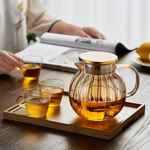 Hxglass thủy tinh borosilicate cao hổ phách nước ấm đun nước 1800ml sữa lớn Jug nước trái cây đèn lồng hình dạng nước bình jarra de vidro - Product Image 4