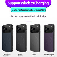 Coque magnétique à texture fibre de carbone pour iPhone 17 Pro Max, 17 Air, 16 Pro Max, 16e, 15, 14, 13 – Étui souple en TPU avec dos rigide