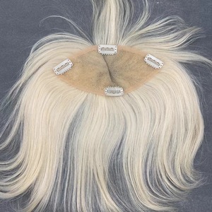Colore 60 pieno pizzo europeo biondo platino capelli umani parrucche frangette - Product Image 1