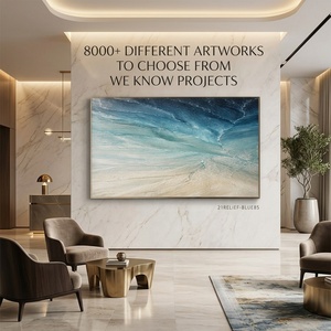 Dipinto Astratto Contemporaneo dell'Oceano su Tela, Pittura Acrilica con Texture Spessa 3D, Disegno Manuale per Camera da Letto/Sala da Pranzo, Progetti Alberghieri - Product Image 1
