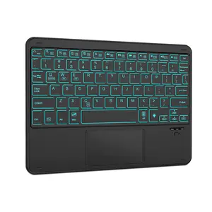 新款超薄无线蓝牙键盘，带触摸板7色背光通用可充电IPad Pro Air迷你平板电脑