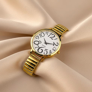 Nouvelle Arrivée Montre Quartz Sportive Décontractée de Luxe pour Femmes - Grand Cadran avec Grands Chiffres Bracelet Élastique Extensible pour Femmes Âgées WW003 - Product Image 1