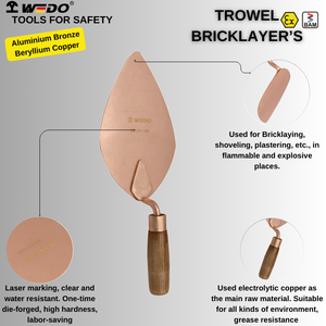 WEDO BAM ATEX FM Certificado Antichispas Aluminio Bronce Berilio Cobre Albañil Trapezia Pala - Product Image 4