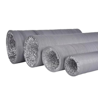 Conduits de ventilation flexibles pour les systèmes AC CVC utilisés dans les écoles et les hôpitaux, tuyaux en PVC et en feuille d'aluminium de 10m