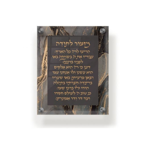 Lucite Mizmor Letoda壁挂希伯来黑金9.5 "X 11.5" Perek tehilim Mizmor Lesoda壁挂 - Product Image 1