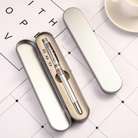 Stylo pointeur métallique multifonctionnel 4 en 1, Logo personnalisé, pointeur Laser rétractable, Led, outil d'enseignement avec emballage en boîte en fer