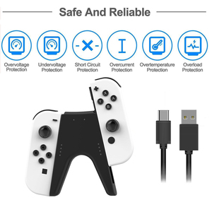 2 in 1 V a forma di ricarica impugnatura a mano supporto Joycon supporto per Nintendo Switch / Switch <span class=keywords><strong>OLED</strong></span> Joy-Con <span class=keywords><strong>staffa</strong></span> - Product Image 4