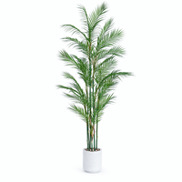Palmier Rhapis Artificiel Direct Usine, Diverses Tailles, Plante en Pot à Tige Fine, Décoration Intérieure, Vente en Gros, Personnalisable