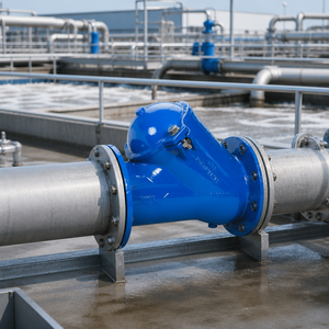Clapet anti-retour à disque en caoutchouc à passage plein, en fonte ductile haute performance PN10 PN16, anti-colmatage, à brides, pour traitement de <span class=keywords><strong>l</strong></span>'eau - Product Image 5
