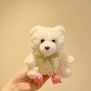 Gantungan Kunci Boneka Beruang Teddy Custom dengan Pita Tulip Grosir, Liontin Hewan Boneka Lembut, Mainan Beruang Lucu untuk Hadiah & Gantungan Tas - Product Image 4