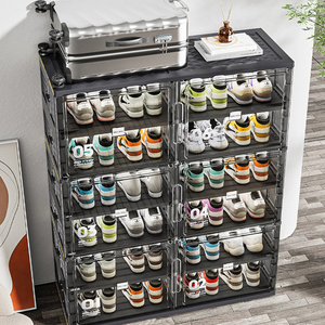 Vừng dễ dàng mở ra nhựa giày lưu trữ tủ nhiều lớp Sneaker hộp công suất lớn ráp Giày tổ chức chủ giá - Product Image 3