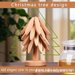 Salvamanteles con forma de árbol de madera maciza, aislante del calor, antiescaldaduras, para mesa de cocina, posavasos, resistente a altas temperaturas - Product Image 4