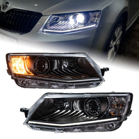 Ensemble de phares pour Skoda Octavia A7 2015-2017, avec feux de jour (DRL) à sourcils blancs et clignotants séquentiels, phare de voiture, feu stop