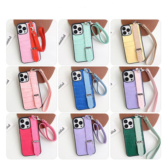 Fashion Crocodile Leather Stand Strap Case for iPhone 11 12 13 14 Pro Max, for iPhone 15 Pro Max Case With Wallet